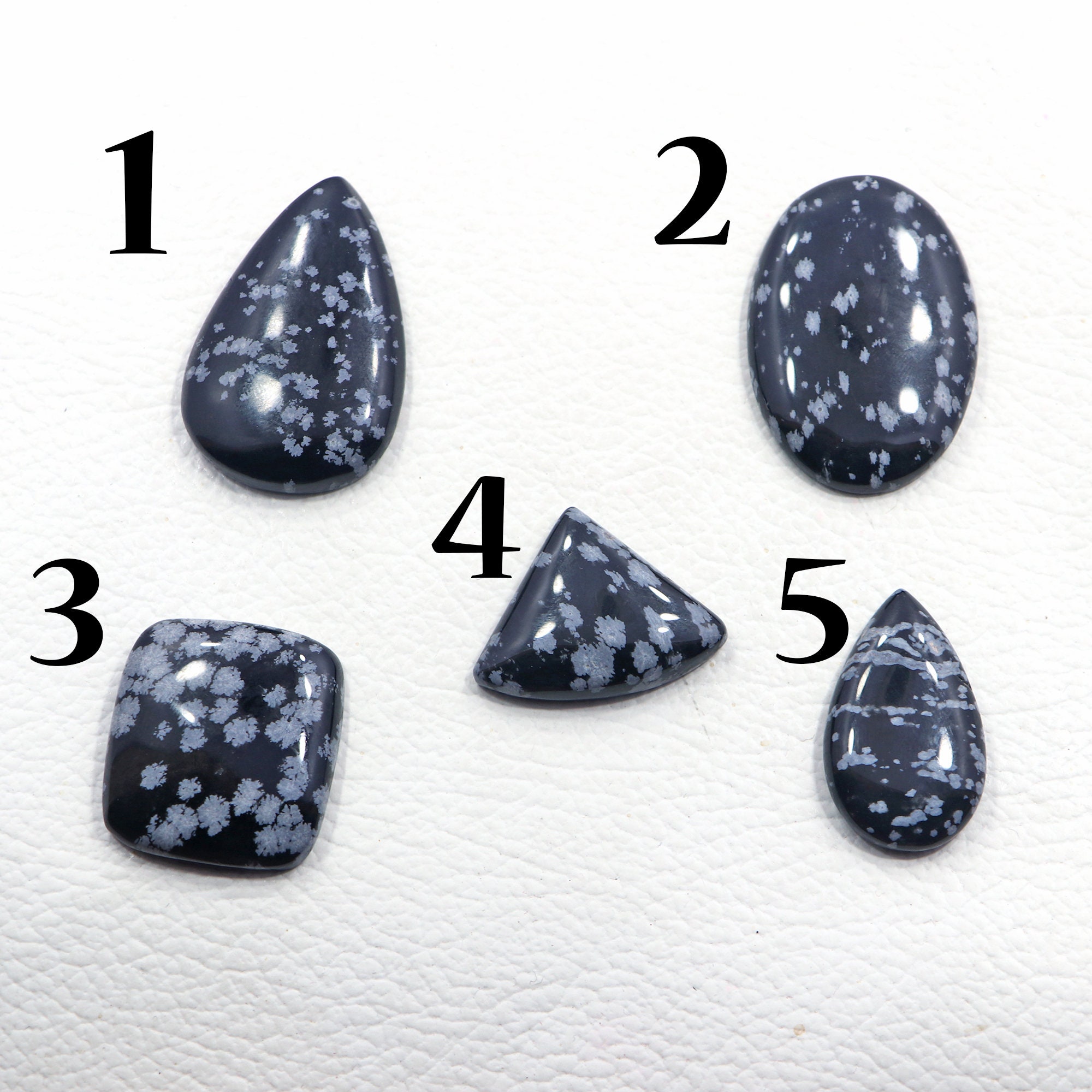 Snowflake Obsidian Gemstone Cabochon: Natural Black Designer Stone