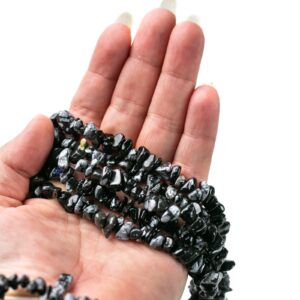 30" Natural Snowflake Obsidian Chip Crystal Beads - Gemstone Beads 30" Natural Snowflake Obsidian Chip Crystal Beads - Gemstone Beads
