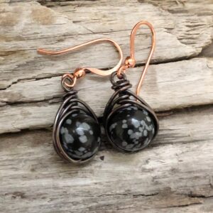 Snowflake Obsidian Earrings