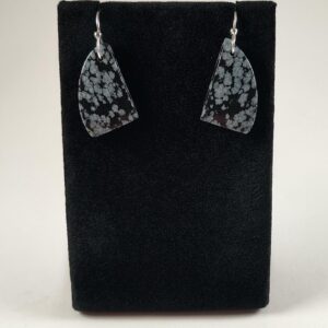 Snowflake Obsidian and Sterling Silver Earrings Handmade by Chris Hay