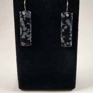Snowflake Obsidian and Sterling Silver Earrings Handmade by Chris Hay