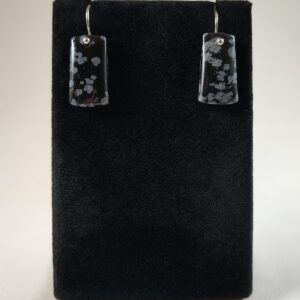 Snowflake Obsidian and Sterling Silver Earrings Handmade by Chris Hay