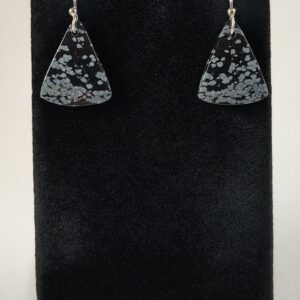 Snowflake Obsidian and Sterling Silver Earrings Handmade by Chris Hay