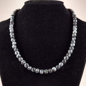 Snowflake Obsidian And Sterling Silver Necklace Handmade By Chris Hay Snowflake Obsidian And Sterling Silver Necklace Handmade By Chris Hay
