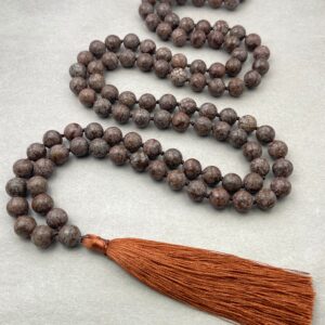 Snowflake Obsidian Mala Necklace: 108 Healing Crystal Beads Snowflake Obsidian Mala Necklace: 108 Healing Crystal Beads