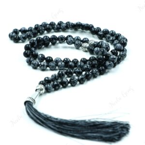 Snowflake Obsidian Mala Necklace 108 Beads Hand Knotted - Balance & Purity Prayer Beads - Protection Crystal Yoga Jewelry - Monochrome Gift Snowflake Obsidian Mala Necklace 108 Beads Hand Knotted - Balance & Purity Prayer Beads - Protection Crystal Yoga Jewelry - Monochrome Gift