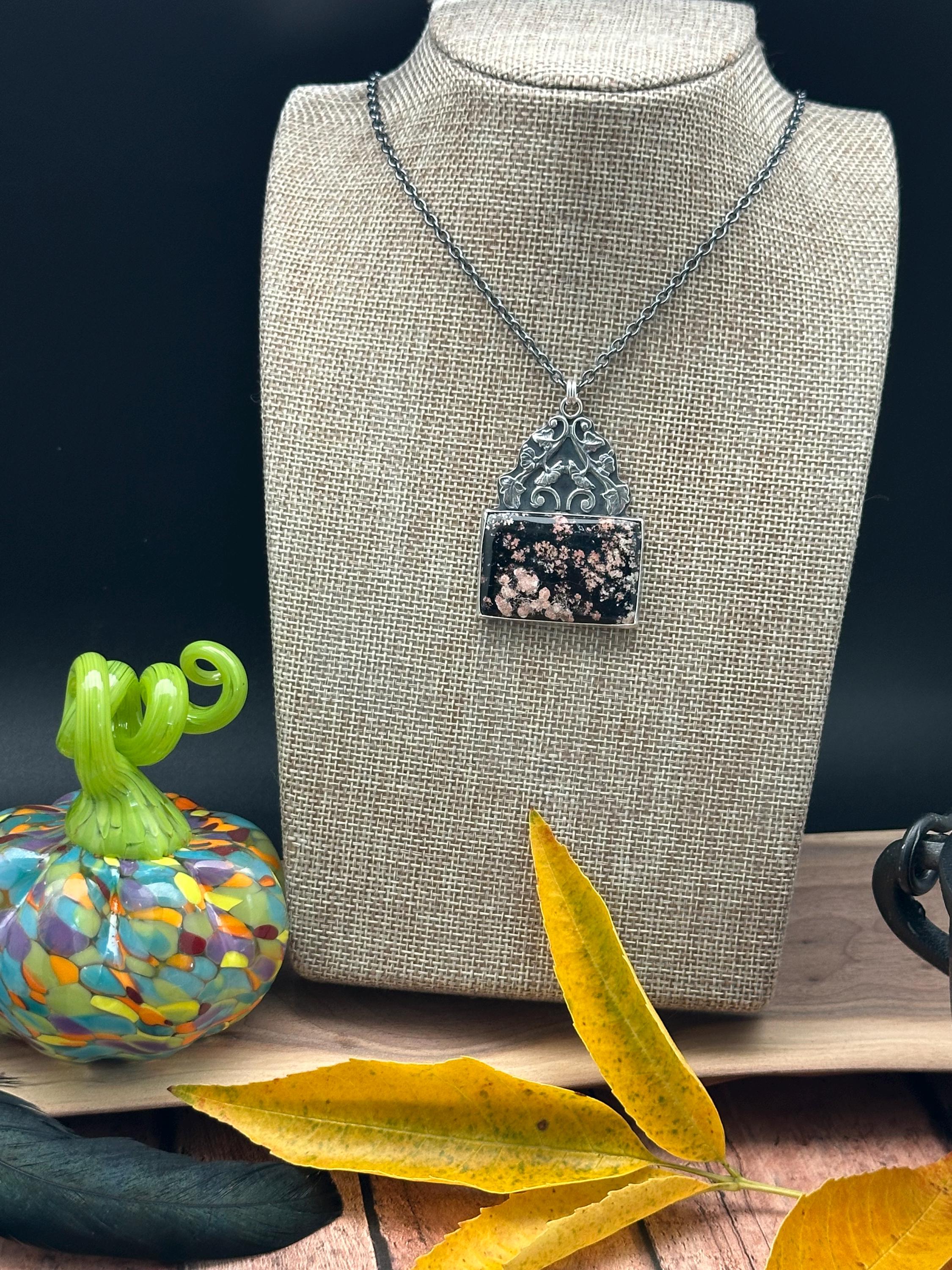 Mexican Red Snowflake Obsidian Artisan Necklace