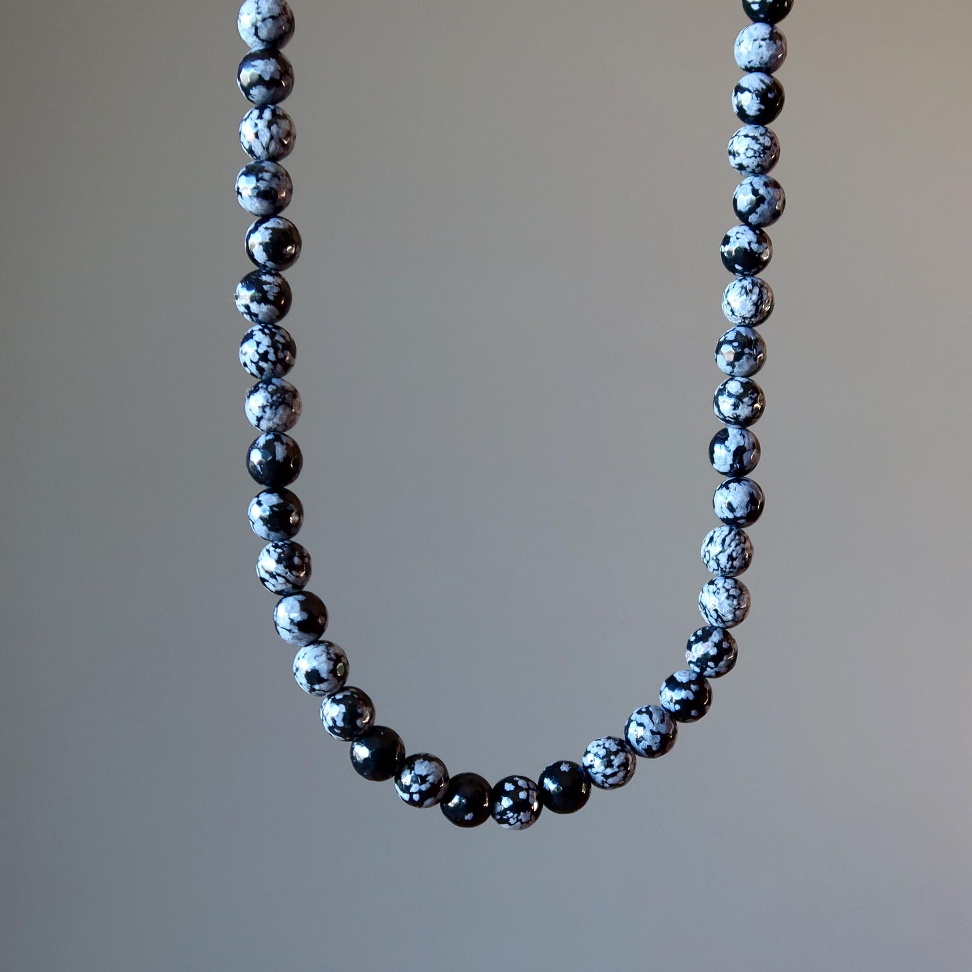 Snowflake Obsidian Necklace Ode To Winter Faceted Gem