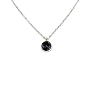 Snowflake Obsidian Silver Plated 18" Crushed Stone Necklace Snowflake Obsidian Silver Plated 18" Crushed Stone Necklace