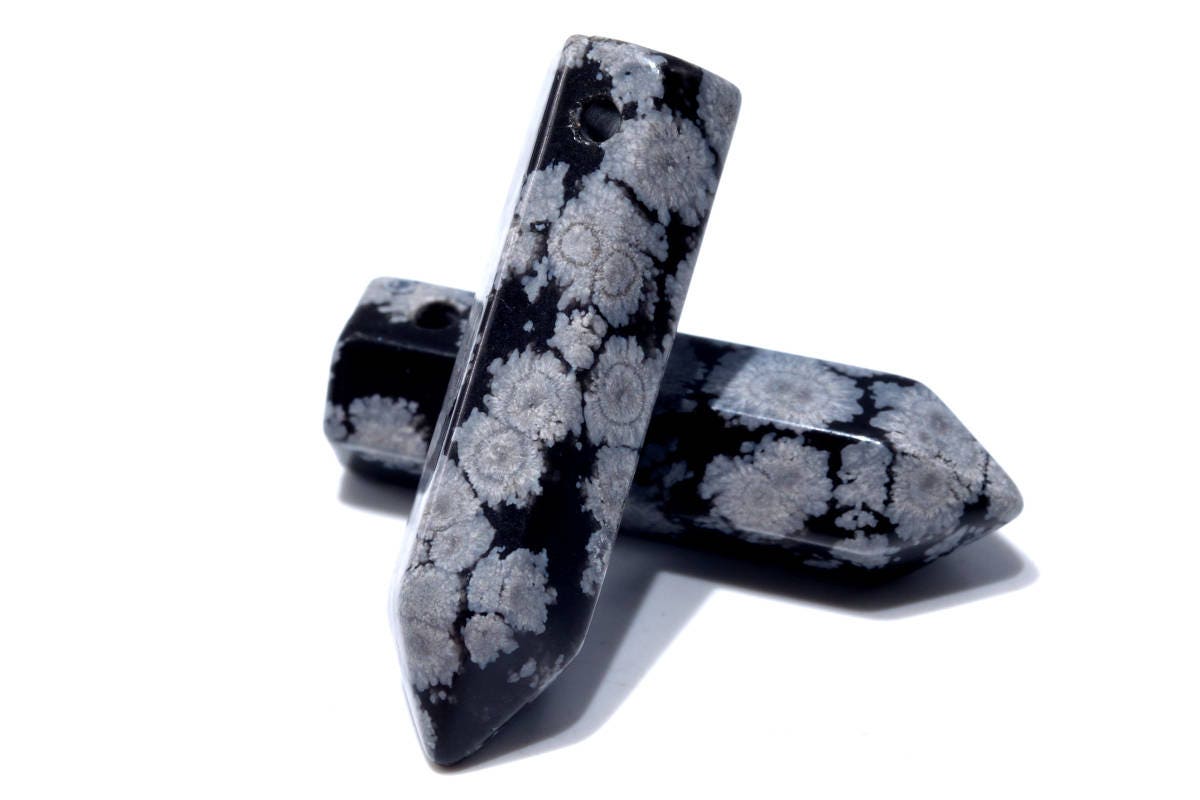 2 Pcs 30x8mm Snowflake Obsidian Beads Healing Hexagonal Pointed Grade Aaa Genuine Natural Loose Beads Bulk Lot 2,4,6,12 And 50 (103320-718) 2 Pcs 30x8mm Snowflake Obsidian Beads Healing Hexagonal Pointed Grade Aaa Genuine Natural Loose Beads Bulk Lot 2,4,6,12 And 50 (103320-718)