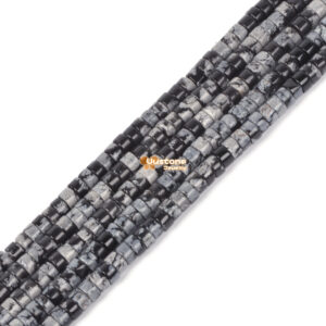 4mm Natural Snowflake Obsidian Heishi Loose Gemstone Jewelry Making Diy Beads 15"