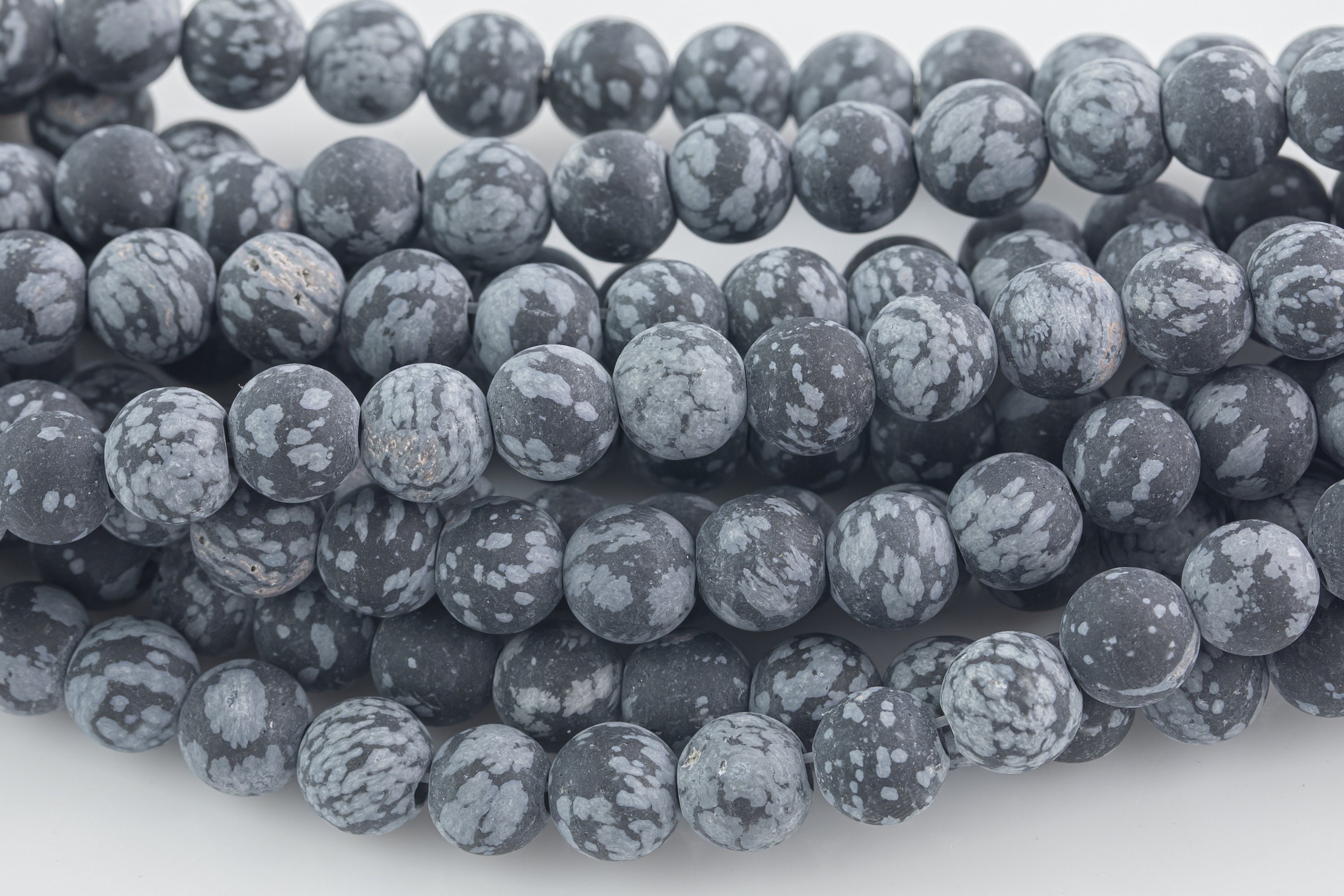 Large-hole Beads!!! 8mm Or 10mm 2mm Hole. 7-8" Strands. Matt-finished Snowflake Obsidian. Big Hole Beads Large-hole Beads!!! 8mm Or 10mm 2mm Hole. 7-8" Strands. Matt-finished Snowflake Obsidian. Big Hole Beads
