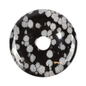 Snowflake obsidian 50mm peace donut disc lucky coin pendant crystal circle beads forJewelry Making