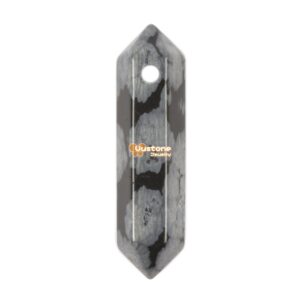 Snowflake Obsidian crystal healing hexagonal point pendant focal bead