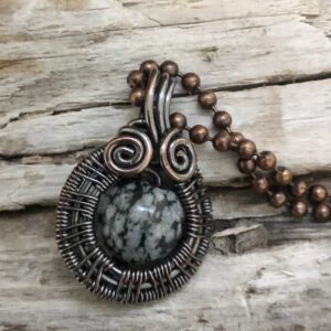 Snowflake Obsidian Pendant Necklace