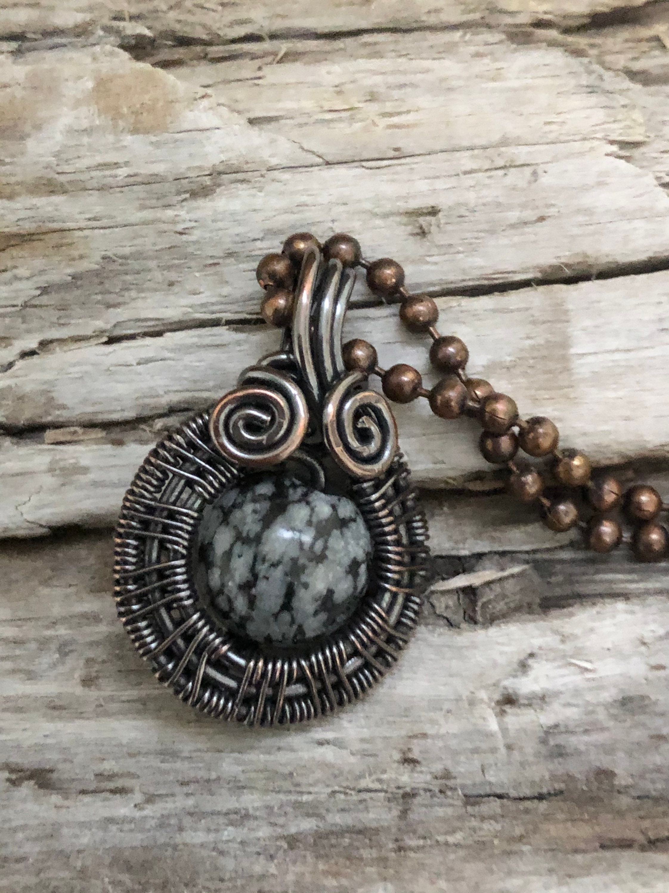 Snowflake Obsidian Pendant Necklace