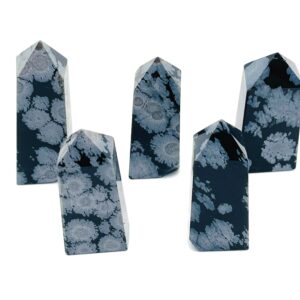 Snowflake Obsidian Obelisk Tower Stone - Natural Crystal Tower - Obelisk Tower Healing Stone – Home Decor - TW1002