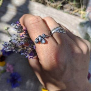 Snowflake obsidian crystal ring, made to order, bronze and sterling silver dainty natural crystal ring Snowflake obsidian crystal ring, made to order, bronze and sterling silver dainty natural crystal ring