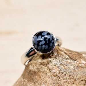 Snowflake Obsidian Ring. Minimalist 925 Sterling Silver Adjustable Rings For Women. Reiki Jewelry Uk. Black Semi Precious Stone 8mm. Snowflake Obsidian Ring. Minimalist 925 Sterling Silver Adjustable Rings For Women. Reiki Jewelry Uk. Black Semi Precious Stone 8mm.