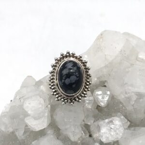 Snowflake Obsidian Ring, Size 6 1/2 Snowflake Obsidian Ring, Size 6 1/2