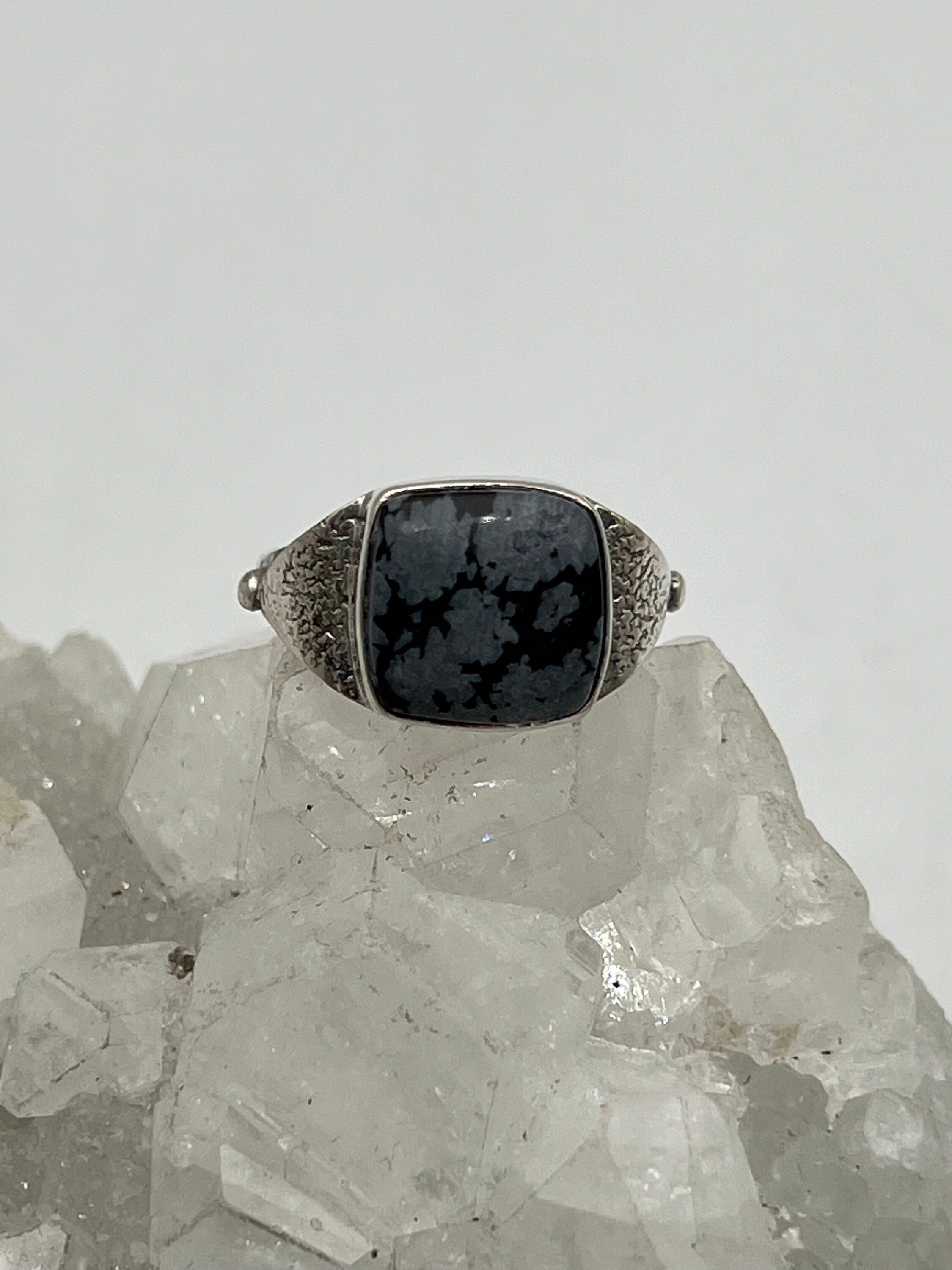 Snowflake Obsidian Ring, Size 7 1/2 Snowflake Obsidian Ring, Size 7 1/2