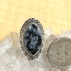 Snowflake Obsidian Ring Size 8 1/2 Snowflake Obsidian Ring Size 8 1/2