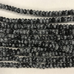 snowflake obsidian 6x3mm rondelle Gemstone Beads - 15.5 inches strand