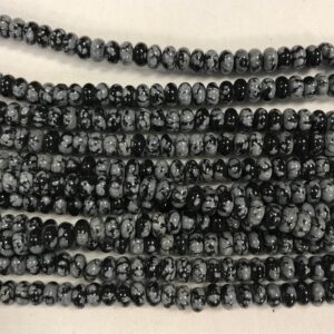 snowflake obsidian 6x3mm rondelle Gemstone Beads - 15 inches strand