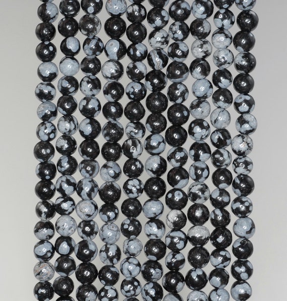 4mm Cristobalite Snowflake Obsidian Gemstone Round 4mm Loose Beads 15.5 Inch Full Strand (90114579-246)