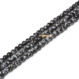 4mm043 4mm Snowflake Obsidian Round Ball Loose Gemstone Beads 16" 4mm043 4mm Snowflake Obsidian Round Ball Loose Gemstone Beads 16"
