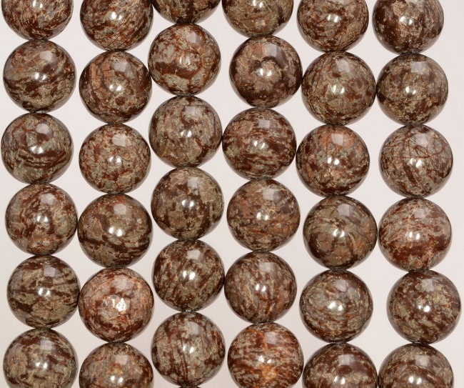8mm Brown Snowflake Obsidian Gemstone Brown Round Loose Beads 7.5 Inch Half Strand (80005874 H-m29)