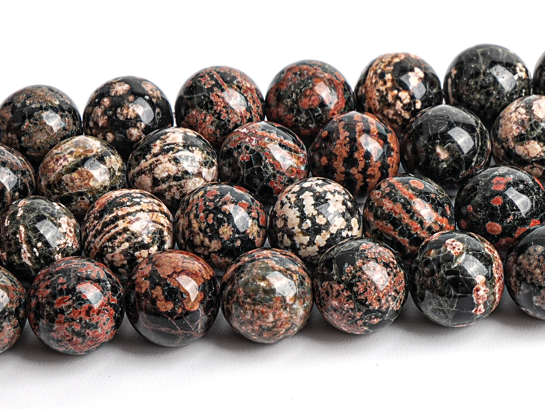Black Red Snowflake Obsidian Beads Genuine Natural Grade A+ Gemstone Round Loose Beads 4mm 6mm 8mm 10mm Bulk Lot Options