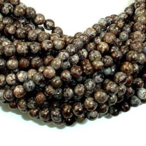 Brown Snowflake Obsidian, Round, 4mm (4.5 mm), 15 Inch, Full strand, Approx. 85 beads, Hole 0.8 mm (193054004)