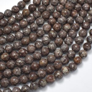 Brown Snowflake Obsidian, Round, 6mm (6.5 mm), 15 Inch, Full strand, Approx. 61 beads, Hole 1mm (193054003)