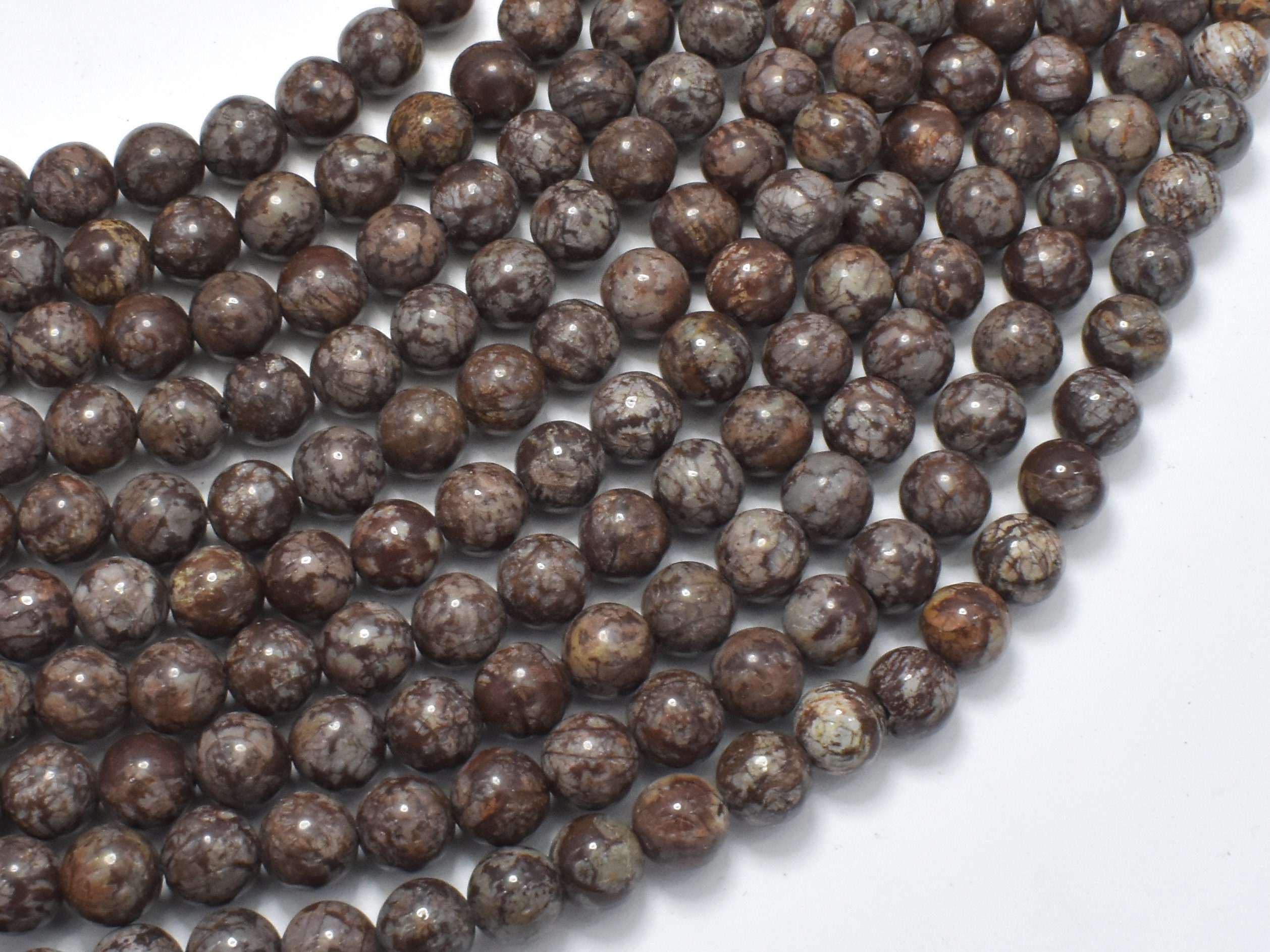 Brown Snowflake Obsidian, Round, 6mm (6.5 Mm), 15 Inch, Full Strand, Approx. 61 Beads, Hole 1mm (193054003) Brown Snowflake Obsidian, Round, 6mm (6.5 Mm), 15 Inch, Full Strand, Approx. 61 Beads, Hole 1mm (193054003)