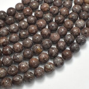 Brown Snowflake Obsidian, Round, 8mm, 15 Inch, Full strand, Approx. 45 beads, Hole 1mm (193054001)