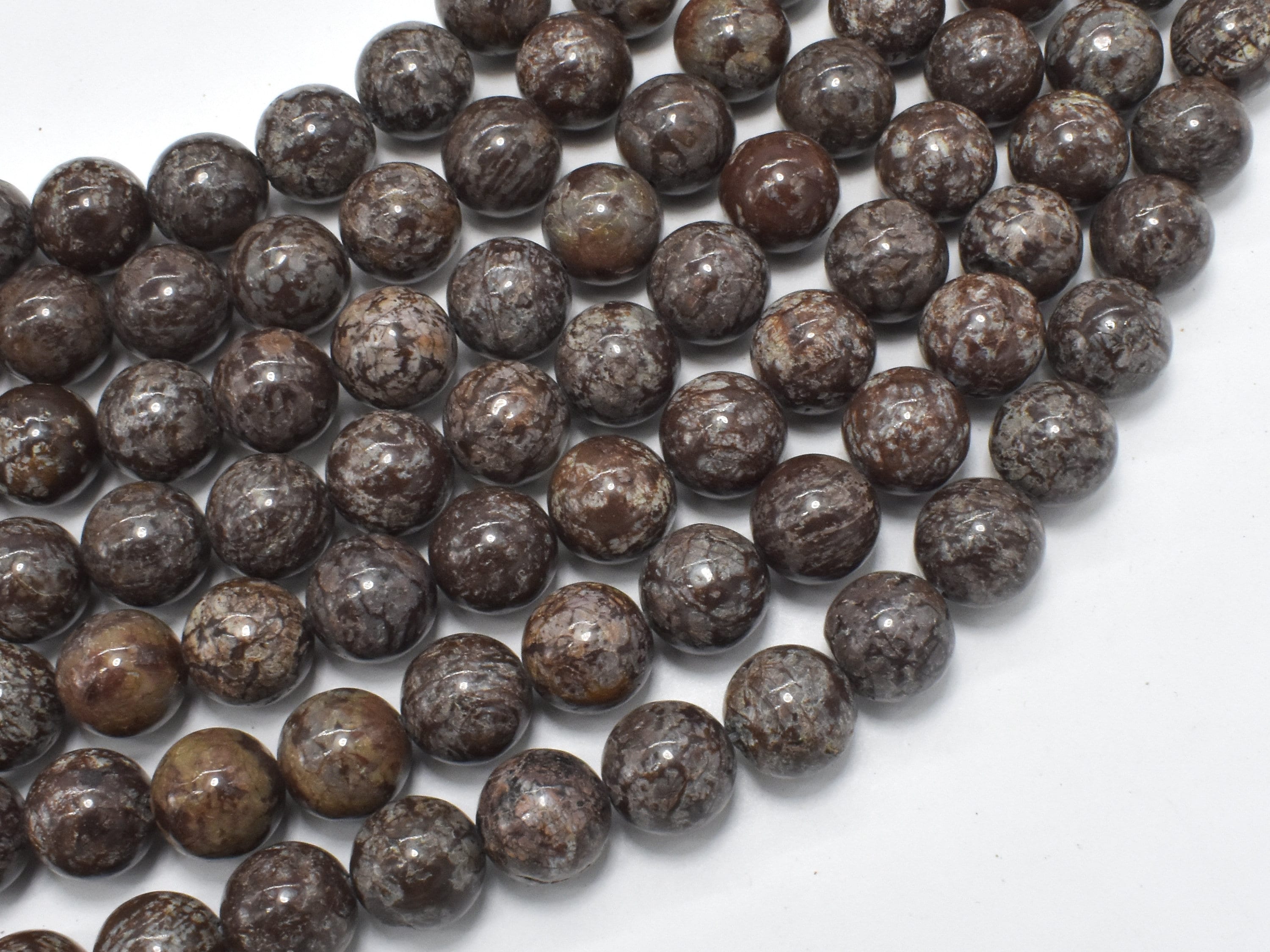 Brown Snowflake Obsidian Beads, Round, 10mm, 15.5 Inch, Full Strand, Approx. 38 Beads, Hole 1mm, A Quality (193054002)