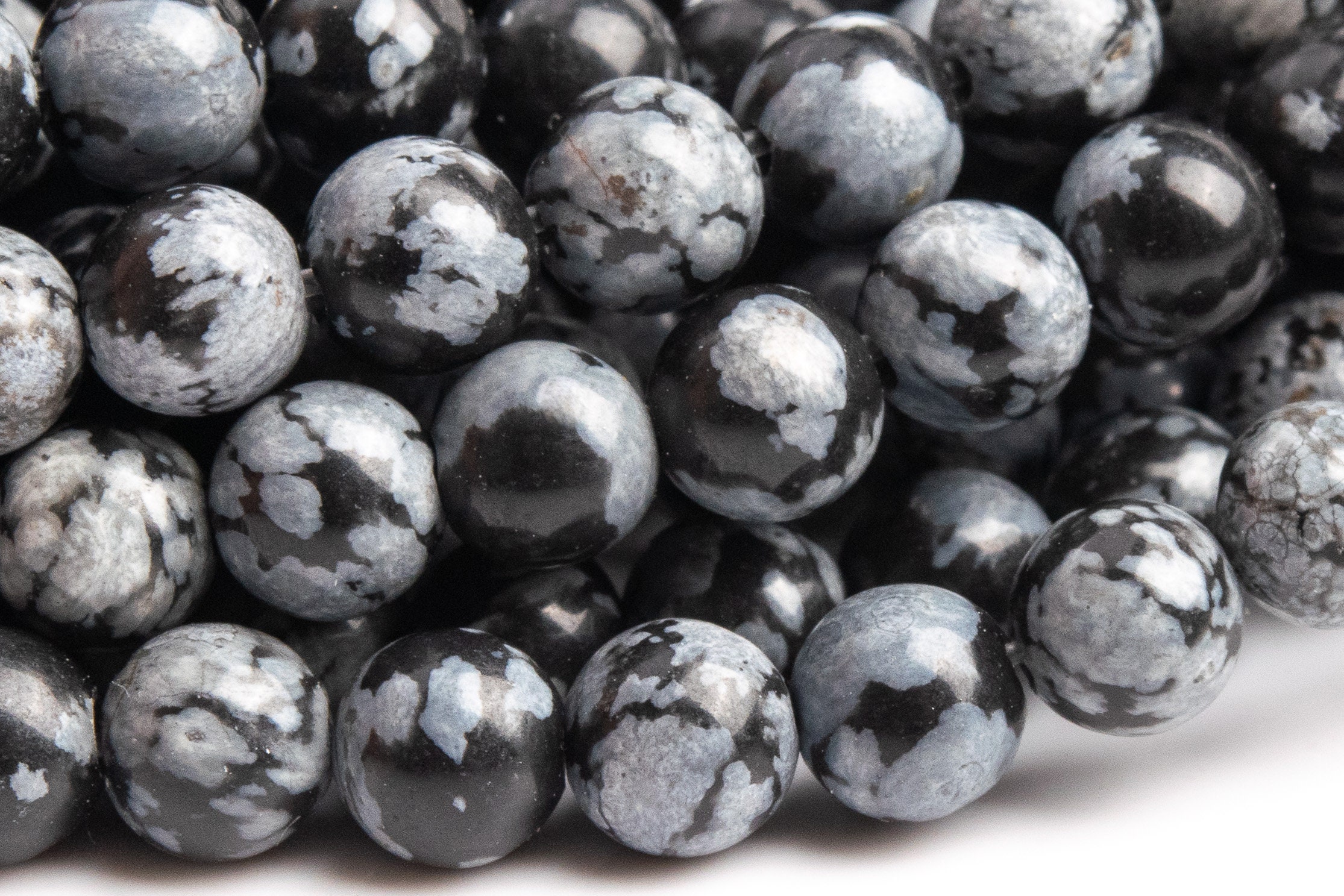 Genuine Natural Snowflake Obsidian Gemstone Beads 4mm Black & Gray Round Aaa Quality Loose Beads (100095) Genuine Natural Snowflake Obsidian Gemstone Beads 4mm Black & Gray Round Aaa Quality Loose Beads (100095)