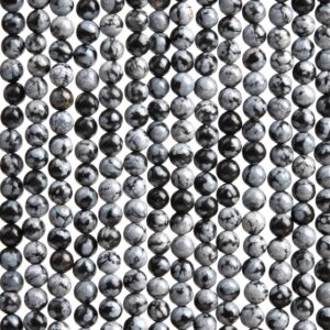 Genuine Natural Snowflake Obsidian Gemstone Beads 3MM Black & Gray Round AAA Quality Loose Beads (104120) Genuine Natural Snowflake Obsidian Gemstone Beads 3MM Black & Gray Round AAA Quality Loose Beads (104120)