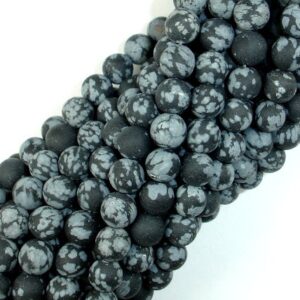 Matte Snowflake Obsidian, 6mm (6.5mm) Round Beads, 15 Inch, Full strand, Approx 61 beads, Hole 1 mm (410054011)