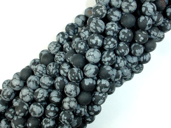 Matte Snowflake Obsidian, 6mm (6.5mm) Round Beads, 15 Inch, Full Strand, Approx 61 Beads, Hole 1 Mm (410054011) Matte Snowflake Obsidian, 6mm (6.5mm) Round Beads, 15 Inch, Full Strand, Approx 61 Beads, Hole 1 Mm (410054011)