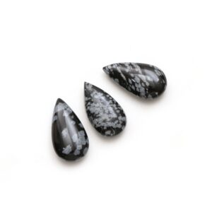 Clearance-natural Snowflake Obsidian Smooth Pear Loose Gemstone, 13x24 Mm To 13x25 Mm, Jewelry Handmade Gift For Women, Set Of 3 Pieces Clearance-natural Snowflake Obsidian Smooth Pear Loose Gemstone, 13x24 Mm To 13x25 Mm, Jewelry Handmade Gift For Women, Set Of 3 Pieces