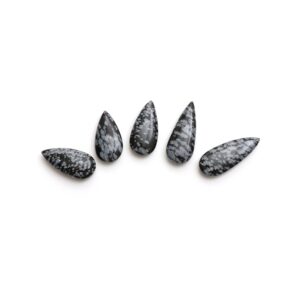 Clearance-natural Snowflake Obsidian Smooth Pear Loose Gemstone, 9x28 Mm To 9x33 Mm, Jewelry Handmade Gift For Women, Set Of 5 Pieces Clearance-natural Snowflake Obsidian Smooth Pear Loose Gemstone, 9x28 Mm To 9x33 Mm, Jewelry Handmade Gift For Women, Set Of 5 Pieces
