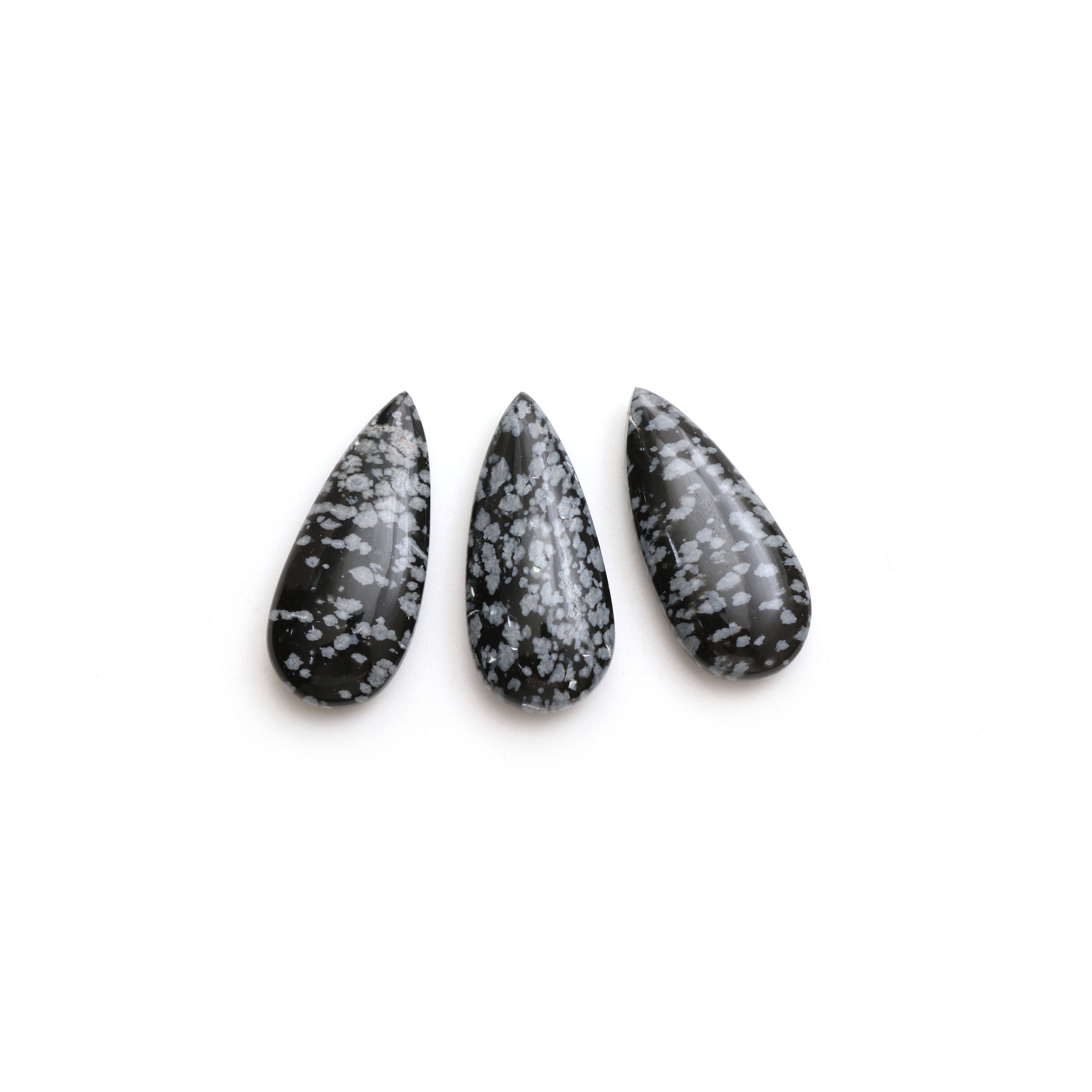 Clearance-natural Snowflake Obsidian Smooth Pear Loose Gemstone, 14x30 Mm To 14x31 Mm, Jewelry Handmade Gift For Women, Set Of 3 Pieces Clearance-natural Snowflake Obsidian Smooth Pear Loose Gemstone, 14x30 Mm To 14x31 Mm, Jewelry Handmade Gift For Women, Set Of 3 Pieces