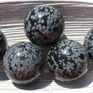 Snowflake Obsidian Crystal Spheres, 2 Inch Obsidian Sphere, Obsidian Crystal, Black Snowflake Stone, Healing, Meditation, Balance Stone