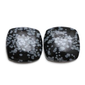 Natural Snowflake Obsidian Smooth Square Loose Gemstone, 27x27 Mm, Jewelry Handmade Gift For Women, Pair ( 2 Pieces ) Natural Snowflake Obsidian Smooth Square Loose Gemstone, 27x27 Mm, Jewelry Handmade Gift For Women, Pair ( 2 Pieces )