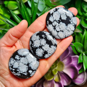 Snowflake Obsidian Palm Stone - Obsidian Crystal - Snowflake Obsidian - Obsidian Palm Stone - Obsidian Stone - Polished Obsidian - Obsidian