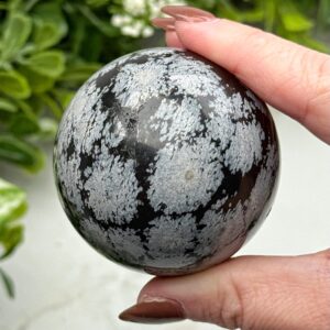 Snowflake Obsidian Sphere | 54mm | - #7 (polished Black Crystal Ball, Root Chakra, Healing Stone) Snowflake Obsidian Sphere | 54mm | - #7 (polished Black Crystal Ball, Root Chakra, Healing Stone)