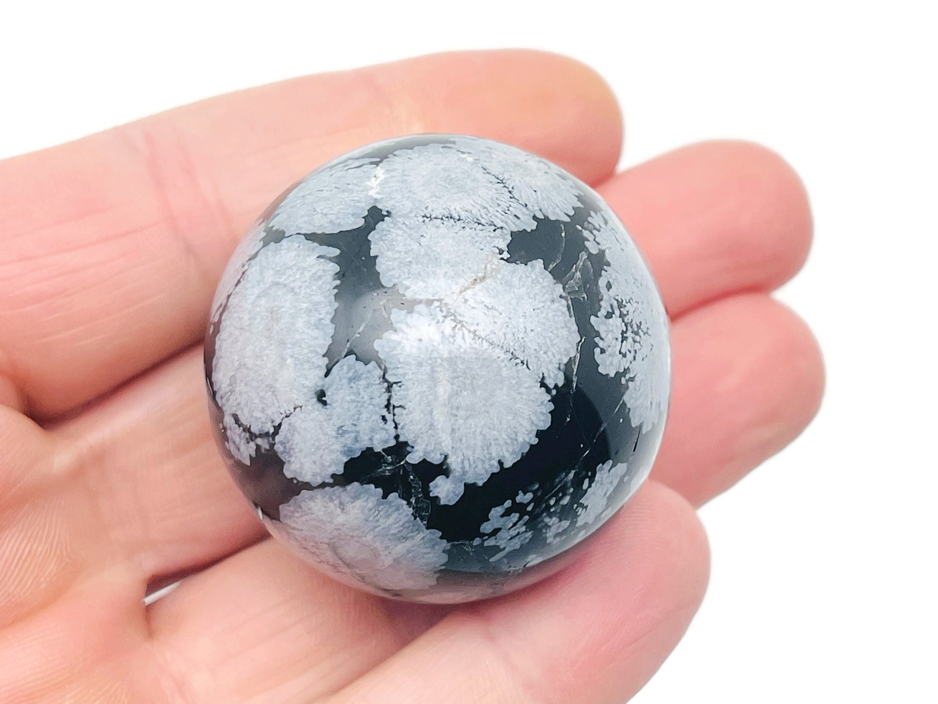 Snowflake Obsidian Sphere Stone A++ – Crystal Ball - Healing Crystal Stones – Crystal Décor – 40-50mm - Ba1023