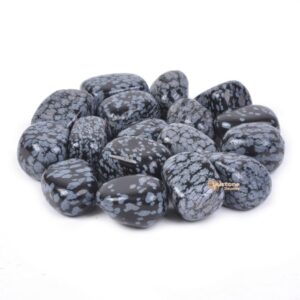 1/2LB Snowflake Obsidian Tumbled Stone Specimen Collection Pocket Worry Healing Crystal Reiki